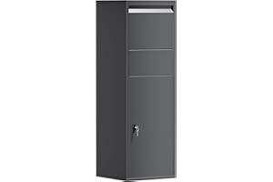 WILTEC Buzón para paquetería doméstico De pie Antracita Paquetes S y L Correspondencia Cartas Correo Paquet