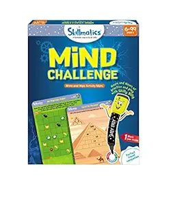 Skillmatics Educational Game : Mind Challenge | Reusable Activity Mats with Marker Pen | Gifts, Travel Toy & Learning Tools for Ages 6 and Up
