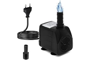 LENPESTIA Aquarium Pompe a Eau 600L/H 10W Ultra silencieux mini pompe à eau avec câble d'alimentation de 1.4m pour étang jardin système hydroponique AC220-240V