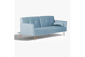SKLUM Divano 3 posti reclinabile in velluto Jehrd Blu Niagara