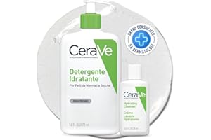 CeraVe Kit Detersione, Detergente Idratante Viso, Per Pelli da Normali a Secche, Con Acido Ialuronico, 473 ml + Detergente da Viaggio, 20 ml