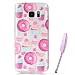 Produktbild Galaxy S7 Silikonhülle, Galaxy S7 Hülle mit Rosa Katze Muster, Edaroo Comic Katze Blumen Tier Bunt Farbig Entwurf Ultraslim Dünn Transparent Durchsichtig Klar Soft Weich TPU Gel Silikon Handyhülle Bückseite Schutzhülle Schutz Case Cover für Samsung Galaxy S7