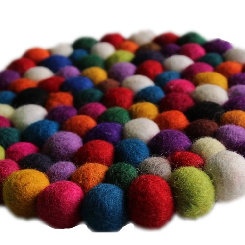 Filz Untersetzer Topf Untersetzer kunterbunt 22 cm handgefertigt aus reiner Wolle, hitzebeständig - 2