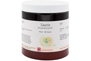 ‎QUINTESSENCE WISSEN, WAS GUT TUT. Quintessence Taurin Pulver 500g - Vegan, 100% reines Taurin ohne Zusätze, Hervorragende Qualität und Bioverfügbarkeit, Einfache Dosierung mit Messlöffel, Produziert in Österreich