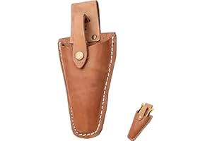 EIAIGKY Secateurs Holster, Tool Holster, Tool Belt Pouch Leather Durable for Pruners, Shears & Knives, Fits 3-Inch Tool Belts, Snap Closure, Hook for Easy Hanging, Ideal Gardening Gift for Men, Dad, Husband