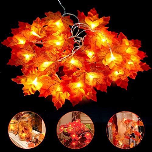 Preisvergleich Produktbild Ahornblatt-Lichterketten mehrweg, Thinkcase Weihnachtslicht strings für Hochzeit, Weihnac htsfeier, Festival, Party Dekoration, 3M / 9.84ft 20LED Batteriebetriebene / IP44 Wasserdicht,LED Lichterkette