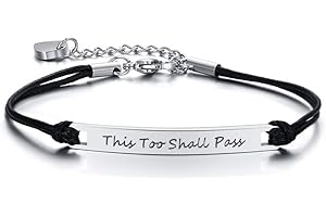 MPRAINBOW Inspirująca bransoletka ze stali nierdzewnej dla kobiet nastolatek – motywacyjny mantra cytat grawerowany regulowany ręcznie pleciona bransoletka z plecionej linki motywacyjne prezenty dla najlepszego przyjaciela, siostry, mamy, Metal Lina,