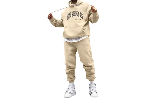 Minetom Vêtement De Sport Homme Survêtement 2 Pièces Ensemble Jogging Lettre Imprimée Sweats À Capuche Manches Longues Pantalon Décontracté Tenue De Couple