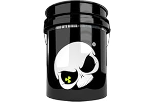 Nuke Guys Car Wash Bucket White Skull Edition - Cubo de lavado de coche con 5 galones (20 litros aprox.) – Cubo de lavado de coche para la ropa de coche o moto