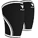 Produktbild Kniebandagen Neopren 7mm Sportbandage - ideal für Crossfit, Kniebeugen, Gewichtheben, Laufen, Powerlifting, Sport Training Knie elastische Kompression - für Männer & Frauen (Paar) (Schwarz, XL)
