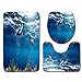 Produktbild Klein Ball Teppich-3 Stücke Badematten Ozean Unterwasserwelt Anti Slip Badezimmer Matte Set Fleece Boden Badematten Waschbar Bad Wc Rugs45X75CM