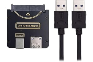 Xiwai SFF-8482 SAS 29 Pin a 5 Gbps USB 3.0 Tarjeta Adaptadora de Disco Duro RAID con chipset y toma de alimentación (requiere alimentación de 12 V/3 A)