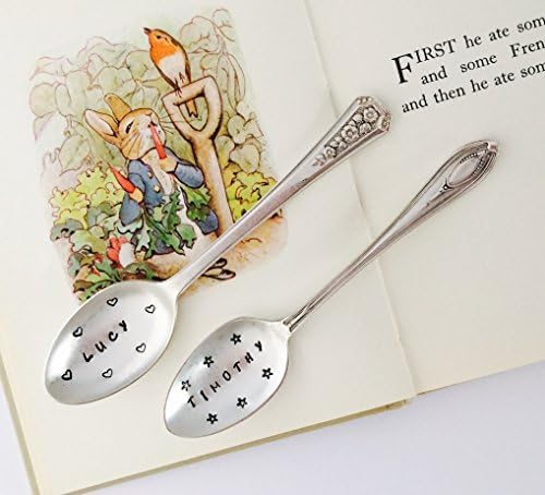 Personalised New Baby Name Vintage Tea Spoon, Christening Gift, New Baby Gift