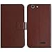 Produktbild TienJueShi Brown Flip Book-Style Brief Leder Tasche Schutz Hulle Handy Case Abdeckung Fall Wallet Cover Etui Skin Fur Medion Life E5005 MD 99915 5 inch