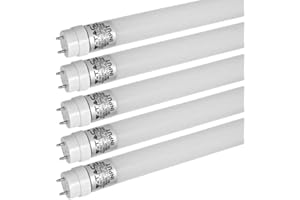 ‎ZONE LED ZONE LED Zestaw – rurka LED 120 cm, zimna biel (6500 K), 1850 lumenów, T8, G13-18 W (zastępuje 36 W), łącznie z starterem, LED-TUBE świetlówka świetlówka lampa neonowa, 5 szt. w opakowaniu