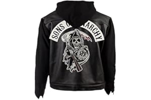 LP-FACON Son of Anarchy Highway Black Motorcycle Leather Biker Jacket for Men