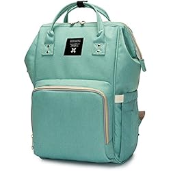 Glenmore's Page Mochila Carro Bebe Pañales Bolso Maternal Mochilas para Mama Impermeable Grande Mochilas Viaje (verde)