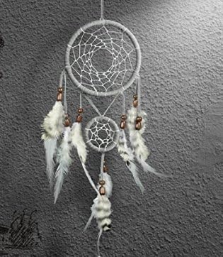Dagne Gray two - ring modern dream catcher pendant ornament home decoration