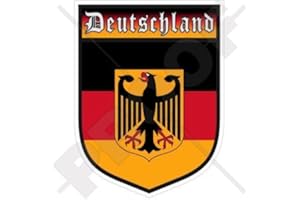 STICKERSWORLD DEUTSCHLAND Deutschland Deutscher Schild 100mm Auto & Motorrad Aufkleber, Vinyl Sticker