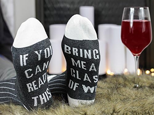 [Wonderful Christmas gift!] If You Can See This Bring Me A Glass Of Wine Socks for Men and Women by Bonita Brands - Pretty Awesome Birthday Present, Holiday or Housewarming Gift Idea