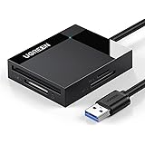 UGREEN SD Card Reader, 4-IN-1 USB 3.0 to SD CF TF MS Card Adapter PC SD Reader Support 5Gbps Fast Read Camera Memory Cards Si