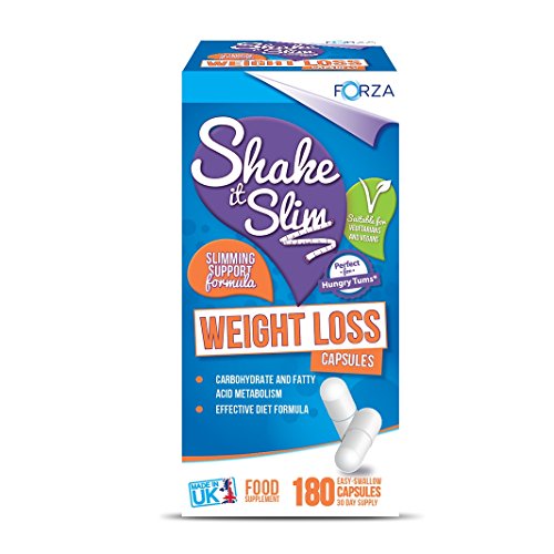 FORZA Shake It Slim Weight Loss Glucomannan Appetite Suppressant Supplement Capsules, 180-Count