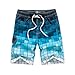Produktbild UJUNAOR Männer Badehose Print Strandhosen Beach Mode Badeshorts 2019 Sommer Lässiger Surfen Trunks Hosen Schnelltrocknend Shorts(Blau,XXXXX-Large)