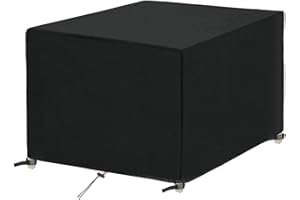 SanGlory Garden Furniture Cover Waterproof Garden Table Cover for 4 Seater Cube Furniture, Heavy Duty Oxford Fabric Patio Set Cover Windproof and Anti-UV (125x125x74cm)