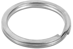 OSELTYATH 30pcs Flat Key Rings, Silver Flat Keyring Loops, Stainless Steel 304S15 Material Split Rings, Keyrings for Crafts, F0002-4 (0.79"/20mm)