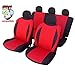 Produktbild UNSB602 - Sitzbezug Set Schwarz / Rot Sitzschoner Sitzkissen mit Seiten Airbag geeignet für Opel Manta Tigra Agila Antra Combo Kadett