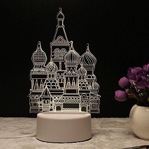 LUXURYDREAM Novelty Design Romatic 3D Vision Cute Animal And Fairy Tales Theme Birthday Gift Nightstand Decoration Usb Lamp Night Light For Kids , E