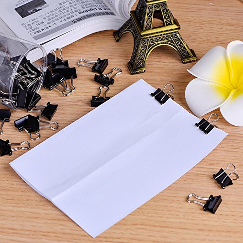 Mini Clips de Pinzas Met  licas de Papel  Negro  2   60 Piezas  15 mm 