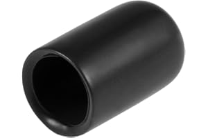 sourcing map 20pcs Rubber End Caps 10mm ID Vinyl Round Tube Bolt Cap Cover Thread Protectors Black
