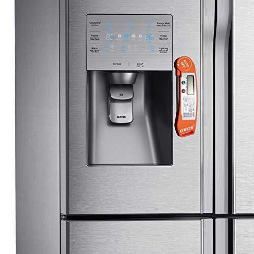 OVOS Ultra Schnelles Koch-Thermometer – Digitales Thermometer mit einklappbaren Stiel für alle flüssigen oder festen Nahrungsmittel geeigent – Fleischthermometer für Grill, Pfanne und Backofen (orange) - 2