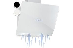 Klarstein Dunstabzugshaube, Dunstabzugshaube 60cm, Dunstabzugshaube Umluft/Abluft, Abzugshaube mit Fettfilter, Dunstabzug zur Wandmontage, Dunstabzugshauben mit LEDs, Kopffreihaube 595 m³/h Abluft