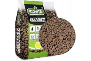 BIOVITA DECORATIVE STONES & GARDEN MINERALS BIOVITA Argilla Espansa Granulato per Drenaggio, 4-8 mm, per Piante d'Appartamento, 18 l