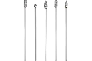 Gosknor 5 Pezzi di Punte per Frese in Carburo di Tungsteno, Gambo Lungo da 100mm Compatibile con Dremel Cut Port Ghisa Acciaio Alluminio Testata Cilindro Motore Collettore di Aspirazione Scarico