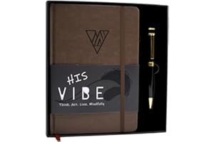 SIMPLY ZEN His Vibe Journal + Pen Gift Set | 13-Week Guided Mindfulness Journal for Men | Dynamic Daily Prompts, Practical Exercises, & Habit-Building Tools for Self-Mastery & Mindful Living | A5 | Gift Box