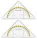 Produktbild My-goodbuy24 Geometriedreieck - 2 Stück - Länge der Hypotenuse 14 cm - Flexibles Material - bruchsicher - transparent - Geodreieck für Schule und Büro