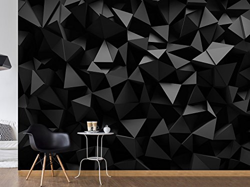 FOTOTAPETE 350×245 cm – VLIES TAPETE PREMIUM – PROFI QUALITÄT – 3 Farben zur Auswahl – Top moderne Wanddeko – Wandbilder XXL – Riesen Wandbild – Top Design Tapete – Neue exklusive Edition mit noch besser Druckauflösung – Deutsches Premium Vlies – 3D optisch schwarz dunkelblau f-C-0113-a-b - 2