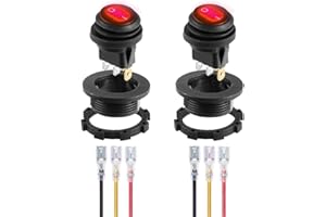 Gebildet Wasserdichter Roter LED Wippschalter mit Rundem Gehäuse 3-pin 12DC-20A/24VDC-10A für Kfz Auto LKW Wippschalter EIN/AUS -2Pack