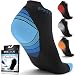 Produktbild Physix Gear Sport Kompressions Laufsocken für Frauen & Männern - Die besten Sport Halbsocken in unsichtbarem Design - Premium Qualität für ganztägigen Komfort (BLU BLK L/XL)