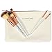 Lily England Rose Gold 5 Piece Best Make Up Brushes Set With Case. Kit Includes Powder & Blush Brush, Foundation Brush, Eye Shadow Brush, Lip Brush & Angled Brow Makeup Brush - Ideal Christmas Gift