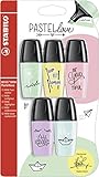 Textmarker - STABILO BOSS MINI Pastellove - 5er Pack - Hauch...