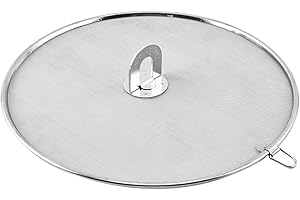 Luxshiny Couvercle Anti Projection Cuisine 25cm, Grille Anti ÉClaboussure PoêLe, Protection ÉClaboussure Cuisine, Couvercle En Acier Inoxydable, Facile à Nettoyer, IdéAl Pour La Cuisson