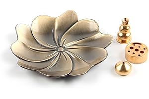 SCJJZ porta incenso,bruciatore incenso,porta incenso per bastoncini,brucia incenso,Porta incenso per incensiere a fiore di loto con 3 porta incenso