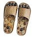 Produktbild FJY Reflexzonen Massage Sandalen Hausschuhe Naturstein Gesundheit Schuhe Fußreflexzonen Akkupressur Kopfsteinpflaster Fußmassage PlantarProfessionel , brown , 39-40 EU (suitable for 37-38 EU feet)