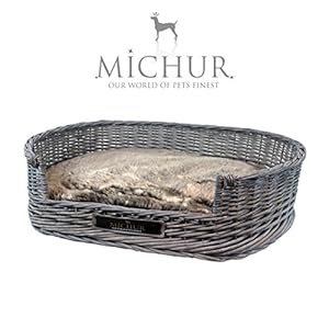 MICHUR Grace, Cama para Perros, Cama para Gatos, Canasta para Perros, Sofá para Perros, Sauce, Malaca, Gris, Disponible en Diferentes tamaños.