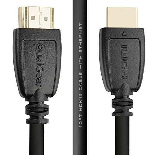 QualGear qg-cbl-hd20  10 M HDMI de Alta Velocidad 2.0 Cable con Ethernet 10 ', Negro