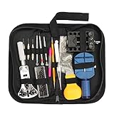 LEXPON 144 Stück Uhr Repair Tool Kit Set Professionelle Spring Bar Tool Set Uhr Link Pin Tool Back Opener Remover Uhr Wartung Kits mit Öl Füllfederhalter und Tragetasche
